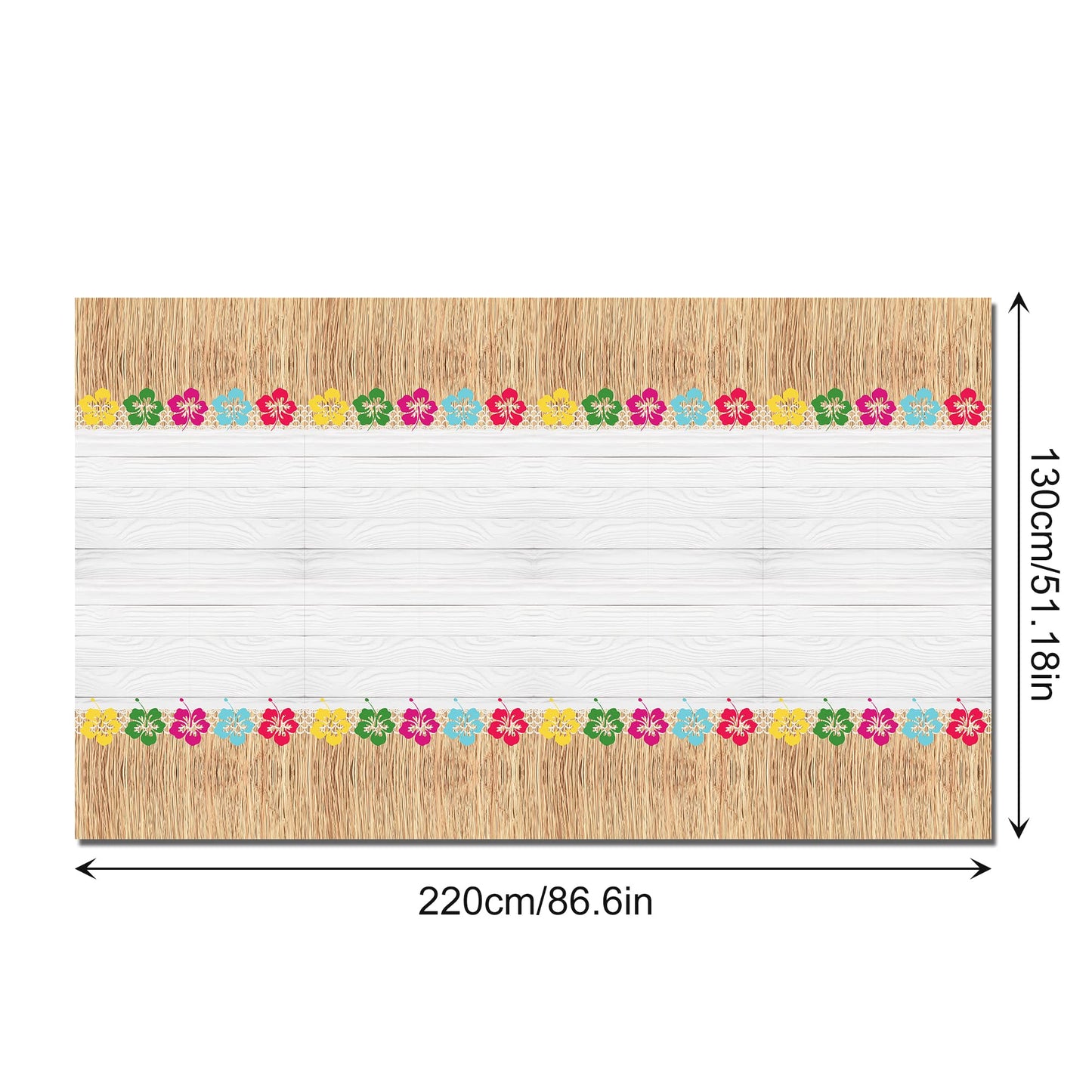 Lide Road 2 Pcs Hawaiian Tablecloth Hawaiian Birthday Party Tablecloths Rectangle Disposable Hawaiians Plastic Tablecloth Decor