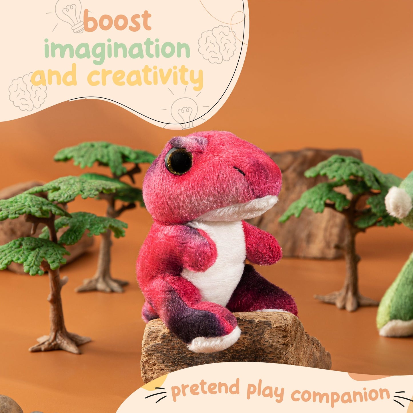 Forest & Twelfth Stuffed T-Rex, Single Mini Stuffed Animal Plush Toy For Kids, Dinosaur Party Favors And Goody Bags, Classroom Treasure Box Prizes, Stocking Stuffers (T-Rex)
