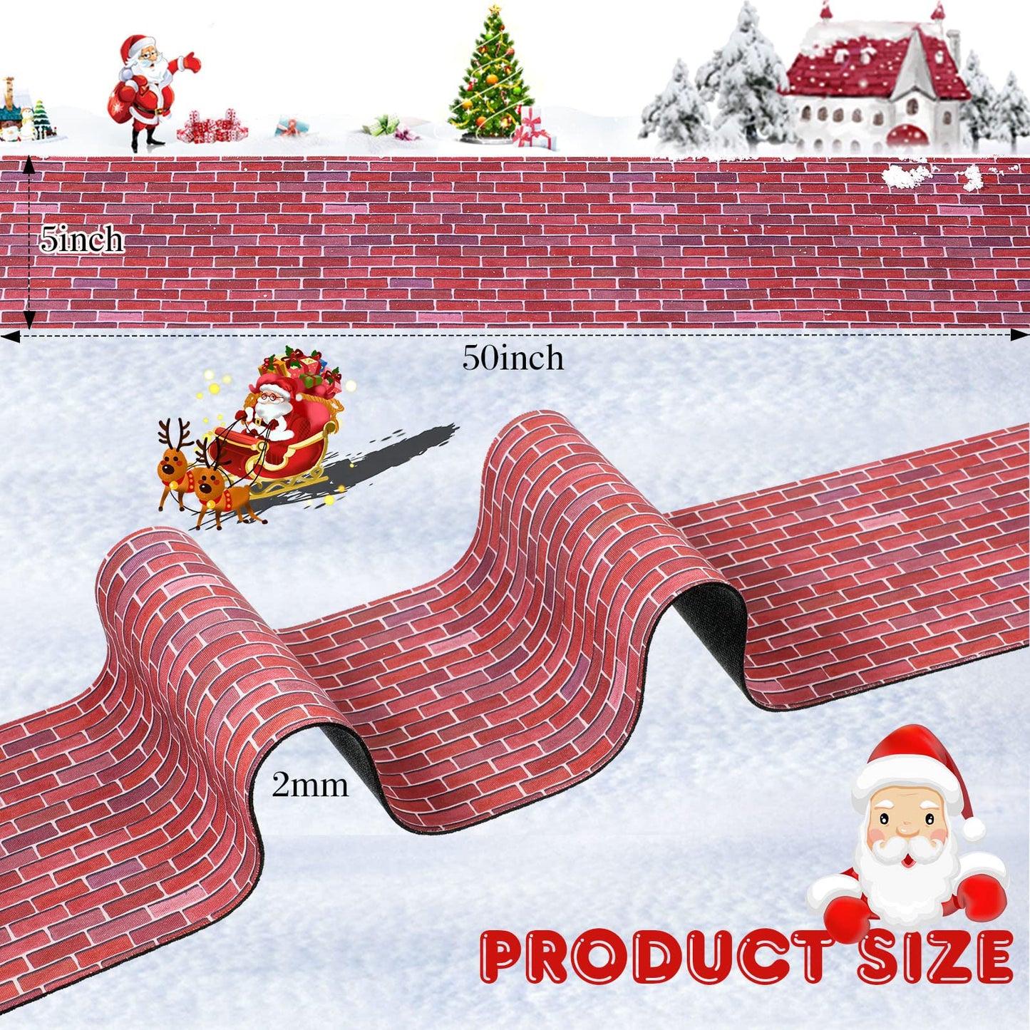 Marspark Christmas Village Accessories 5 X 50 Inch Christmas Miniature Road Village Street Mat Xmas Village Snow Street Decorati