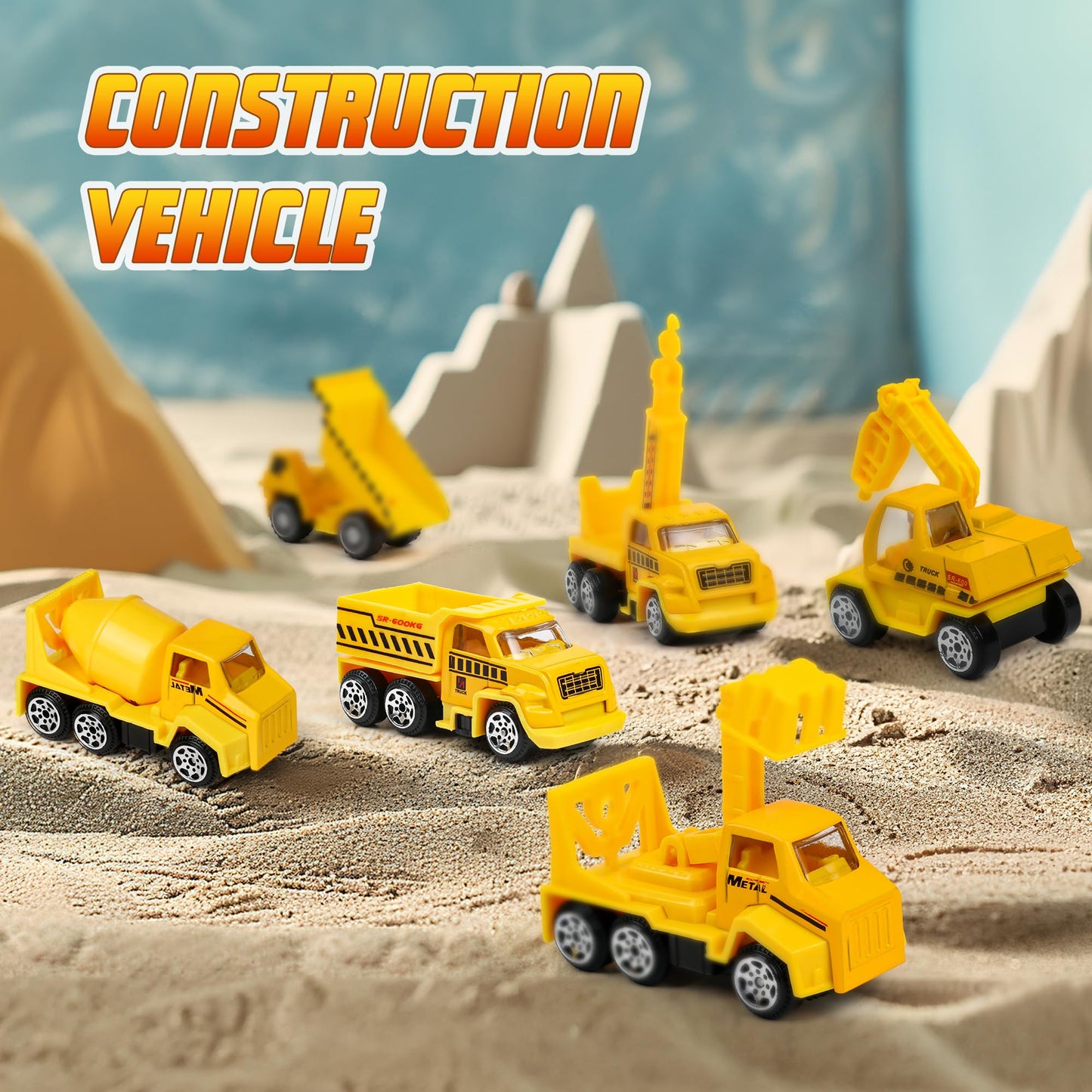 Carsky Truck Toy Cars for Toddlers Race Track Playset, 7in1 Construction Truck Toys in Transport Car Carrier, Cars Toys Gift for