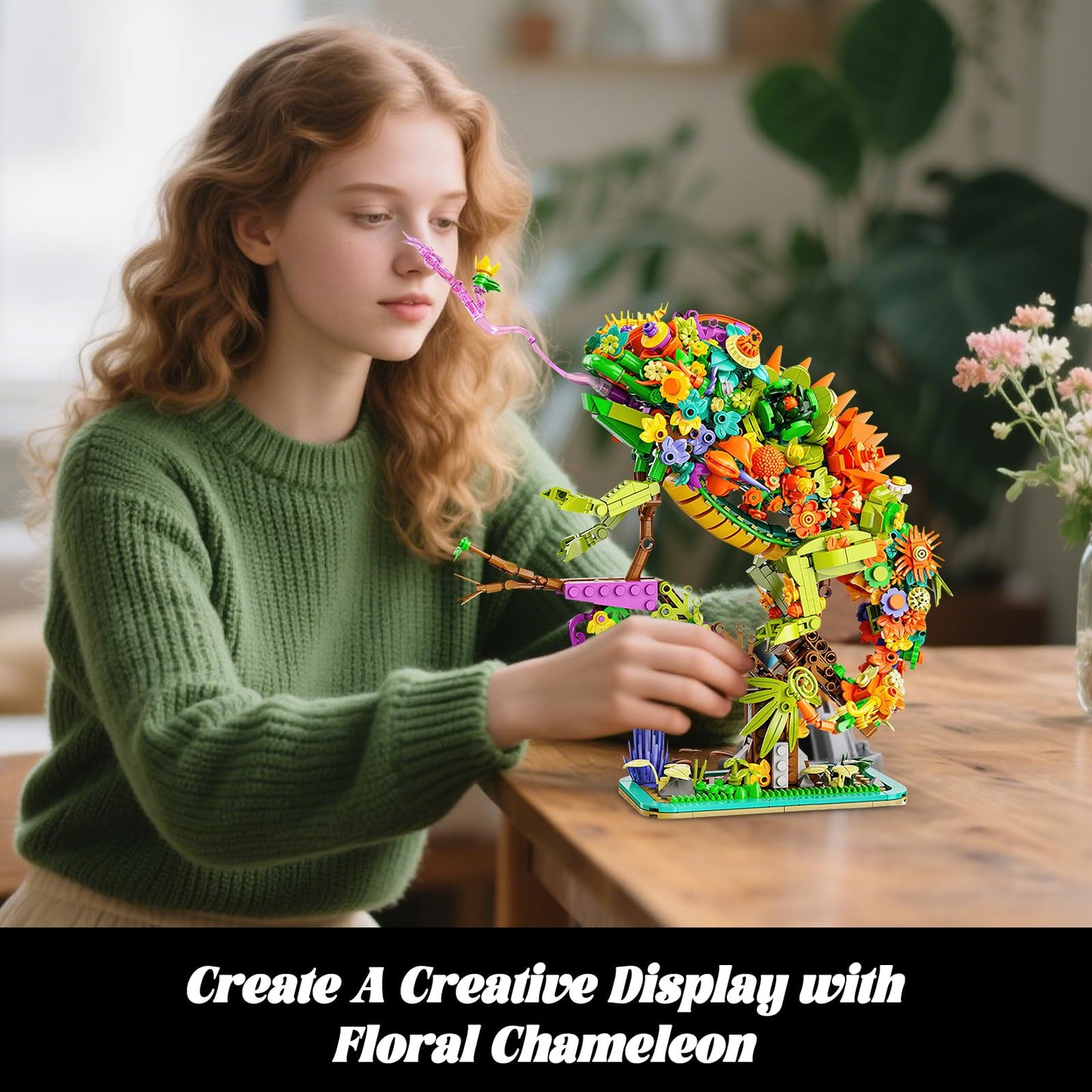 OQMI Chameleon Building Block Set, 1232PCS Plastic Kit, Compatible with Lego, 13 x 9.7 x 4.9 inches, Perfect for Teens and Adults 14