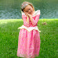 Aolliya Princess Sleeping Beauty Dress for Girls Pink Princess Costumes Fancy Dress Up for Halloween Cosplay Carnival