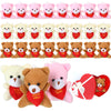 Civaner 24 Pcs 2.5 Inch Mini Valentine Plush Bears Bulk I Love You Bear Animal Toys With Red Heart Design For Boys Girls Adults