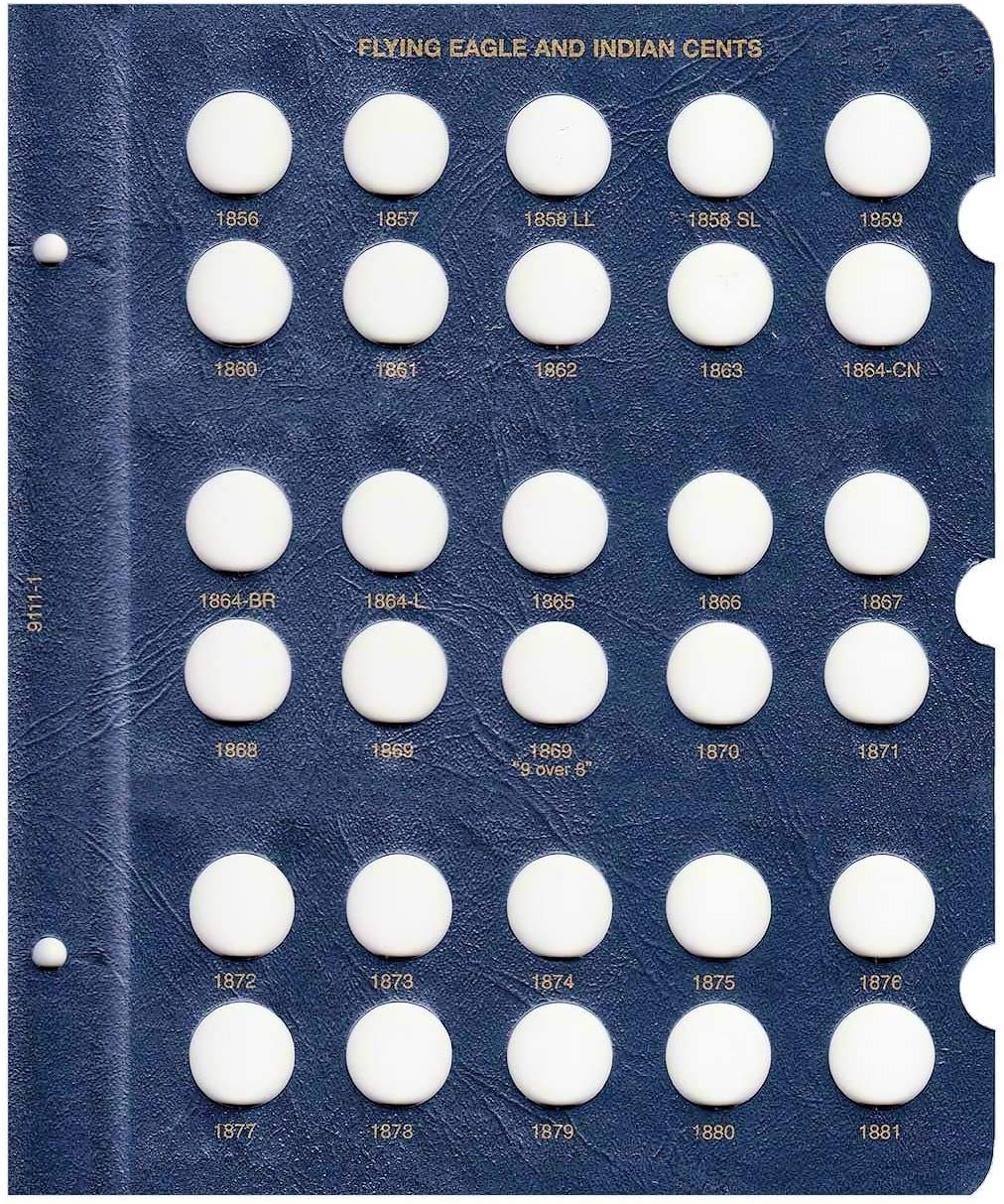 Whitman Indian Head Cent Coin Album 1856-1909, Leather, Album #9111