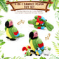 Meooeck 5 Pcs Christmas Macaw Parrot Plush Set 13 Inch Mommy Parrot Stuffed Animal With 4 Cute Plush Baby Parrot In Her Belly So