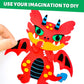 Vkpi 4 Pieces Eva Foam Art Crafts Gift Kit, Creative Make Your Own Dragon, Cartoon Foam Paper Craft Projects For Kids Ages 4+ To