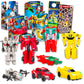 Transformers 1 Step Flip Changer Earthspark Action Figure Set - Bundle of 4 Toys: Bumblebee, Skullcruncher, Megatron, Elita One,