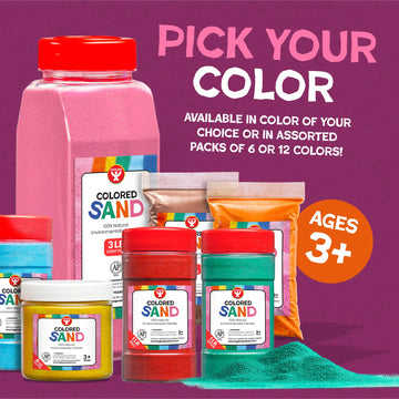 Hygloss Products Colored Play Sand - Assorted Colorful Craft Art Bucket O' Sand, 3 Lb, Black