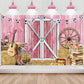 Western Cowgirl Banner Cowgirl Party Decoration Backdrop Pink Western Rustic Wooden House Barn Photography Background For Birthd