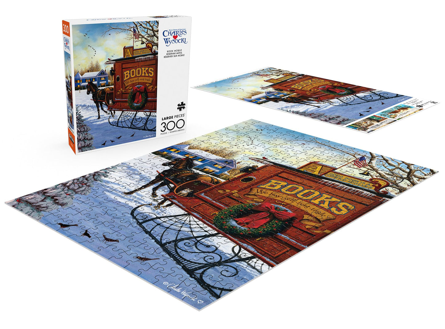 Buffalo Games 300 Piece Jigsaw Puzzle - Charles Wysocki Book Mobile - Multicolor, Paper, 21.25 x 15.00 inches