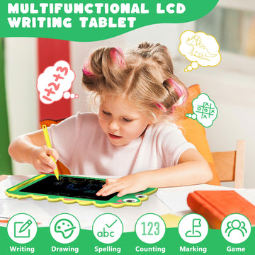 BKM LCD Writing Tablet for Kids, Educational Toddler Toys, Colorful Doodle Board Drawing Tablet with Screen Lock & Erase Button,