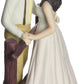 Rustic Couple Porcelain Figurine Wedding Cake Topper (Blush Dress)