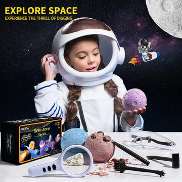GobiDex Gemstones Dig Kit  Solar System Science Kit for Kids  Excavate 15 Real Gems  STEM Educational Space Toys t Collection Kit  Archaeology Geology Science Projects Gift for Boys&Girls Age 6+