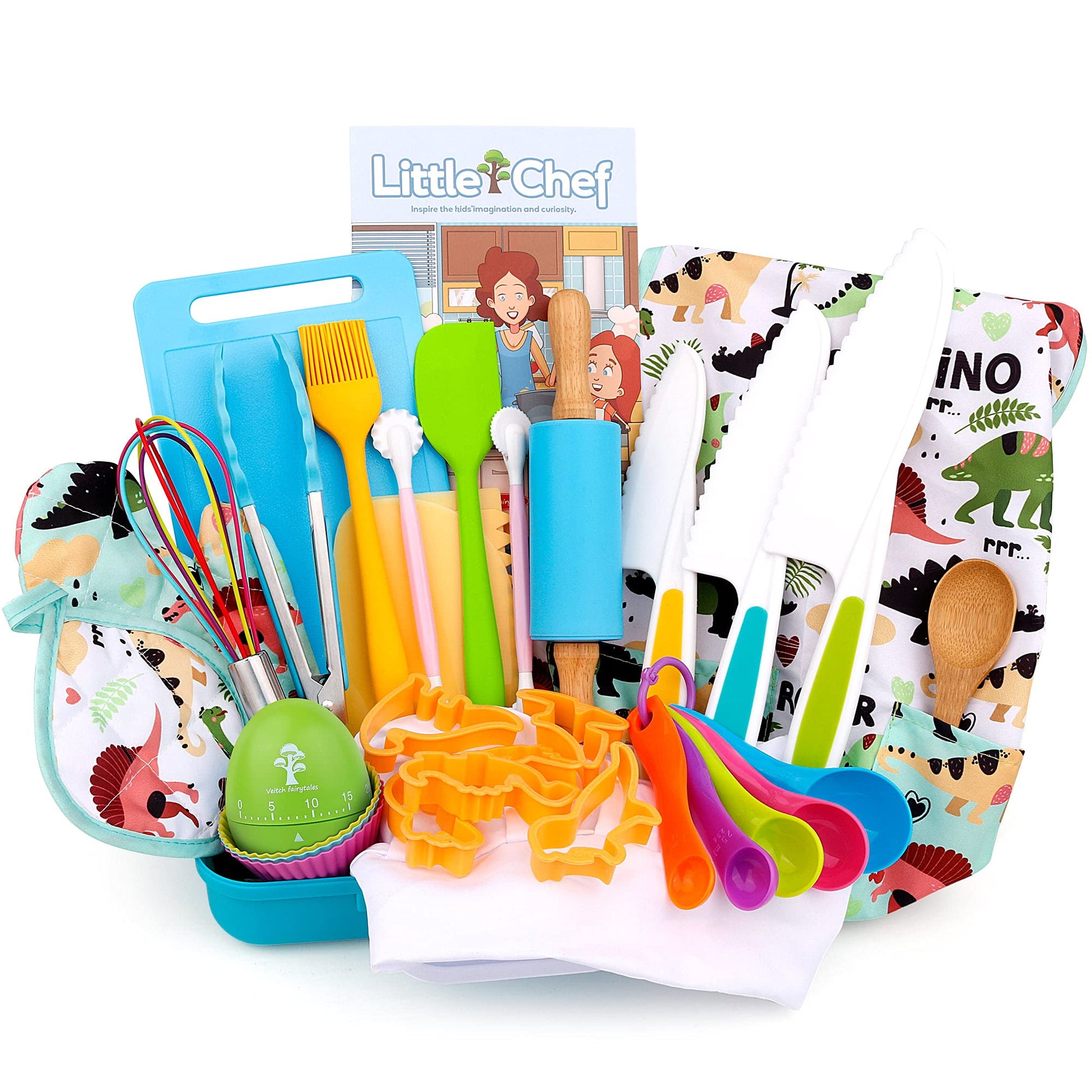 Veitch fairytales Kids Cooking Baking Set for Girl Boy, Real Baking Supplies Kits, Birthday Gifts for 3+ Year Old Girls, Kids Ba