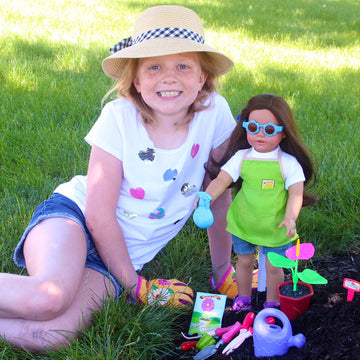 Sophia'S Smithsonian Horticulturist Set 18 Inch Doll Gardening Set Includes Canvas Apron, Potting Soil, Vegetables, Shears, Spade, Watering Can And More | Doll Sold Separately
