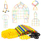 Picassotiles 600Pc Construction Toy Straw Building Set Children Stem Learning Interlocking Building Toys Creative Straw Connecti