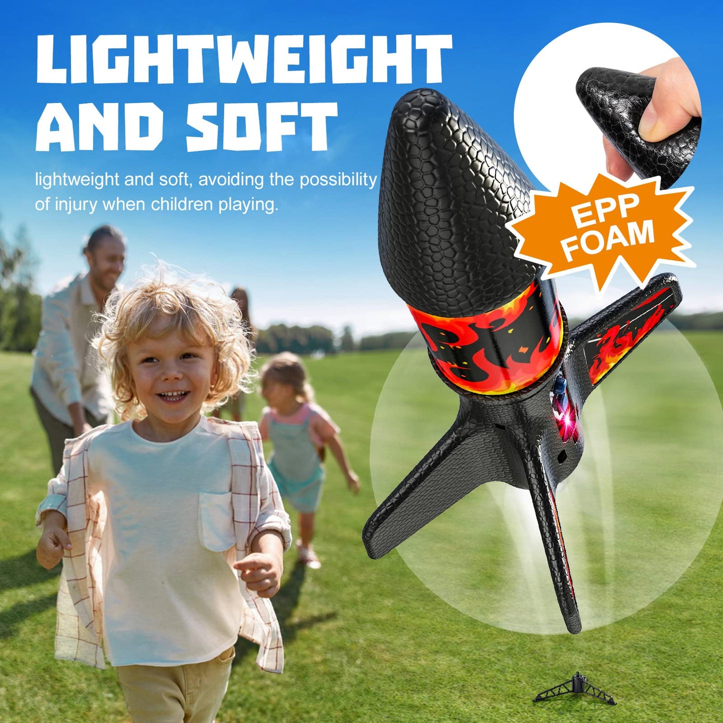 Rocket Launcher, 200 Feet Of Flight Altitude, Model Rocket Kits With Launch Set, Ultra-High Flying Rocket, Rocket Toy, Kids Outdoor Toys, Gift For Kids Ages 8-12 Children'S Day Gift - Red