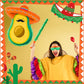 Avocado Piata Mini Sombrero Hats Mexican Fiesta Game Favors with Piata Stick Blindfold Confetti Set, 15.4 x 13 x 3 Inch