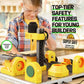 4 in 1 Woodworking Station for Kids - Wood Building Projects Kit for Boys - Real Construction Tools Sets - Boy Tool Set - Easter
