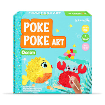 jackinthebox Poke Poke Art - Ocean Animals Like Crab, Turtle, Clownfish, Sea Horse, Jellyfish, Pufferfish, Mess-Free Sewing Art 