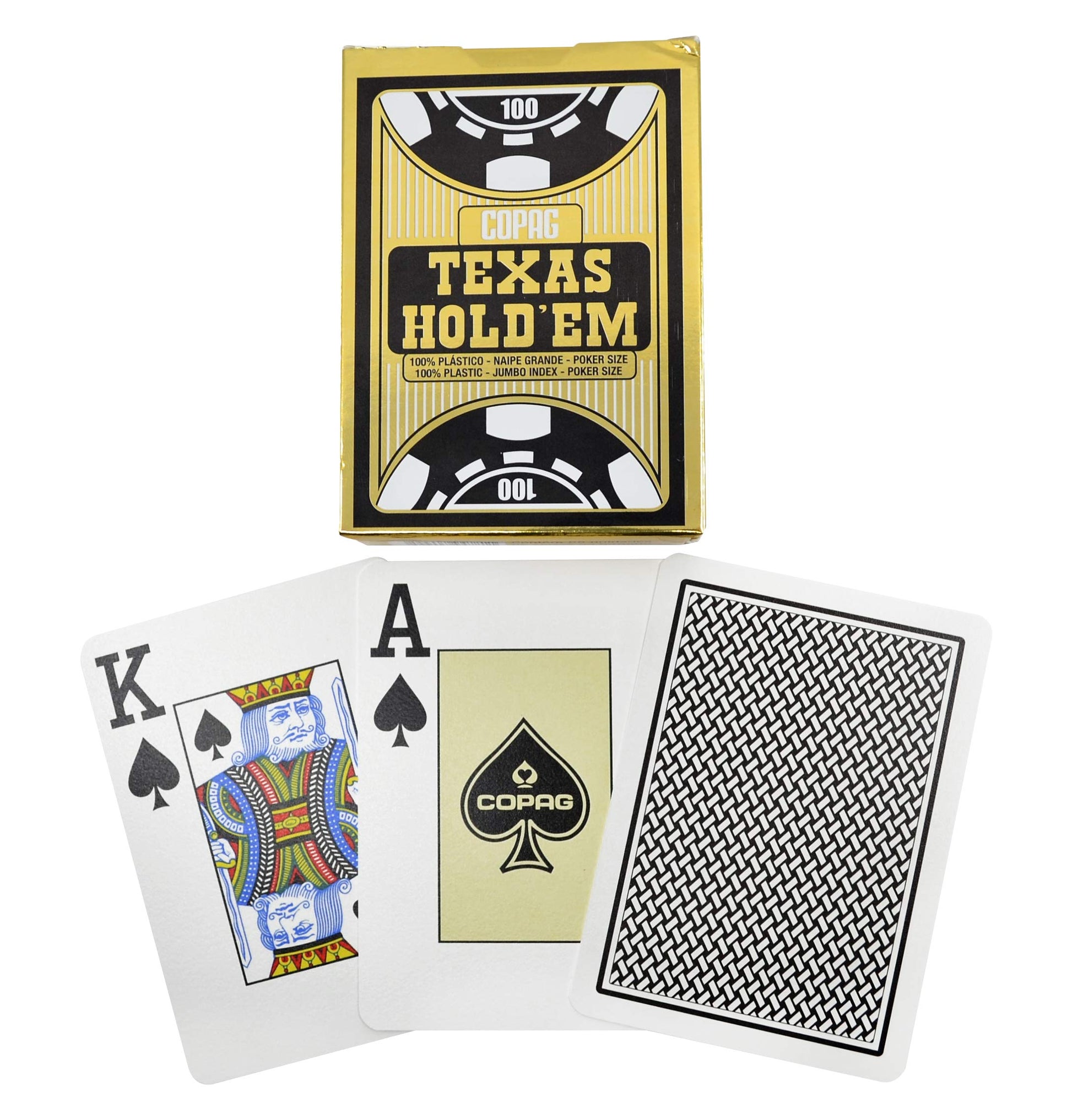 Copag Poker Size Jumbo Index Texas Hold'Em Playing Cards Single Deck (Black)