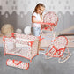 Floral Baby Doll Accessories Set - 3-1 Furniture With Crib, High Chair, Bouncer Seat Bed For 18    Play Toys 18'' Dolls