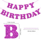 Glitter Purple Happy Birthday Banner Sign With Shiny Letters, Glitter Happy Birthday Bunting Banner Flag Garland For Kids Boys Baby Birthday Party Decorations Supplies