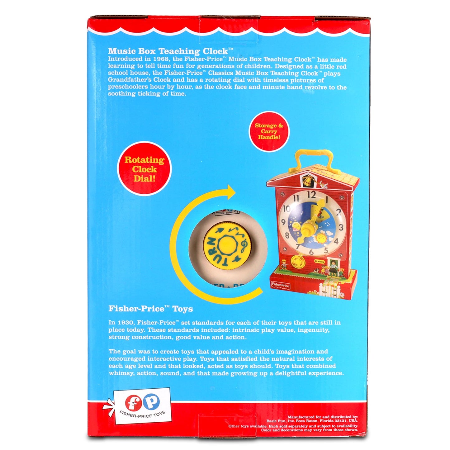 Basic Fun Fisher Price Classic Teaching Clock - Plastic, Model 1698, 1 EA