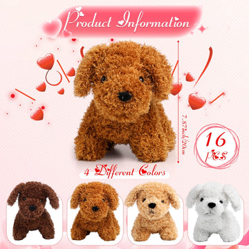 Syhood 16 Pcs Plush Dogs 7.87 Inches Stuffed Dogs Bulk Plush Stuffed Animal Easter Party Favor Gift For Girls Boys Goodie Bag Birthday(Puppy Dog)