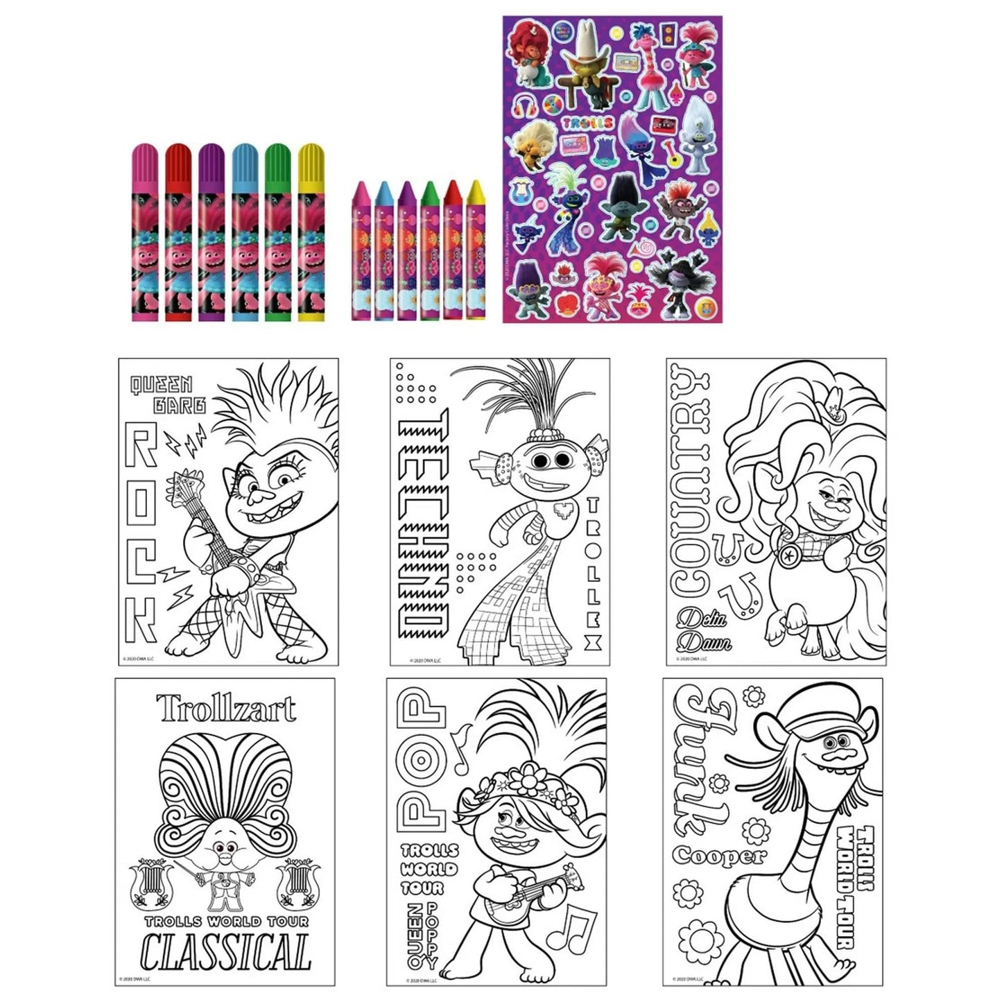 Innovative Designs Trolls Activity Egg Craft Kit | Coloring Pages | Stickers | Markers | Crayons,Purple