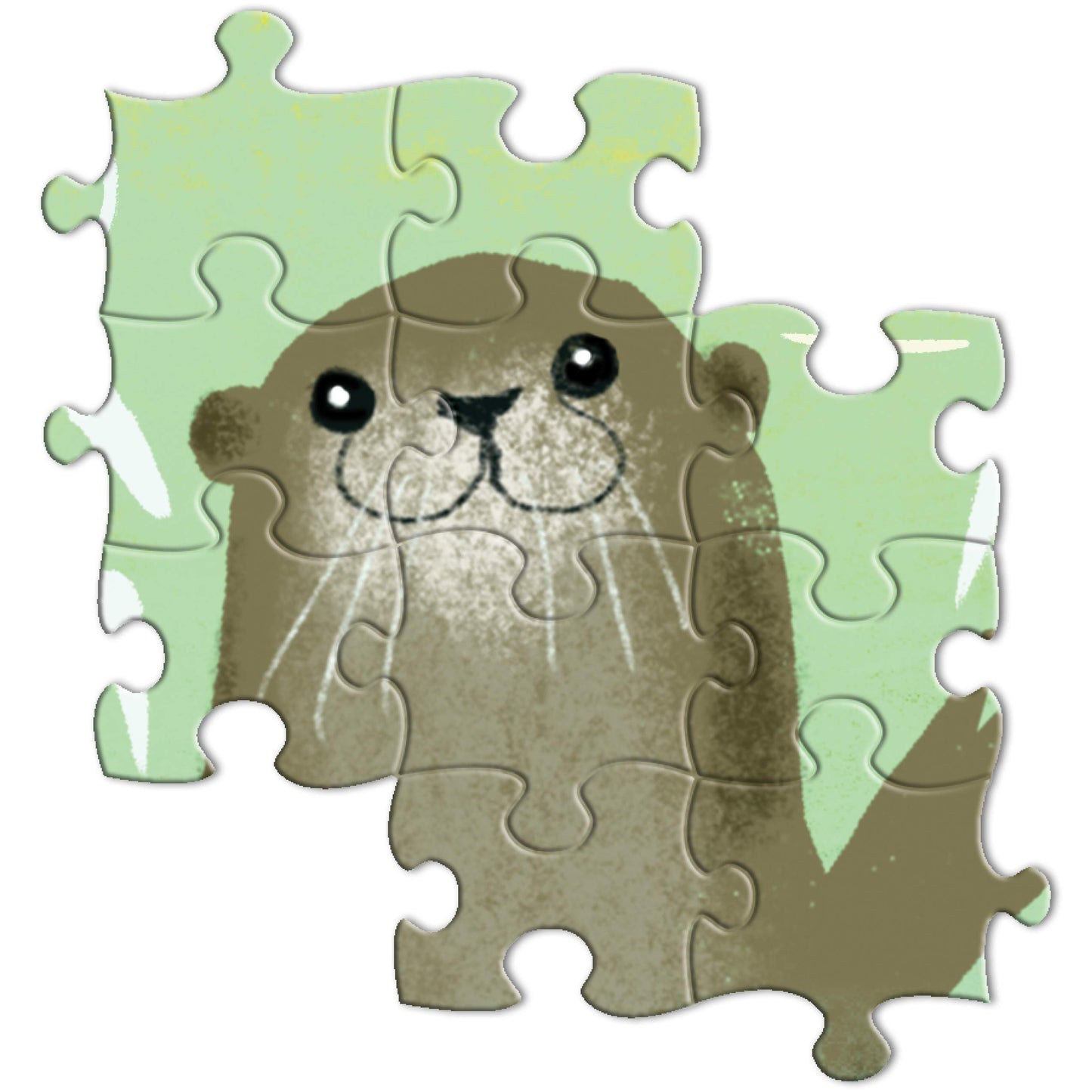 eeBoo 1000-Piece Square Jigsaw Puzzle - Piece and Love Otters, Sturdy Cardboard, Minimal Dust, Perfect for Adults and Families