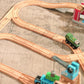Sainsmart Jr. Wooden Train Track 52 Pcs, Track Expansion Compatible With All Major Brands Toddler Railway Toy Train Set Boys Train Set 3+