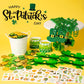 DMIGHT 163Pcs St. Patricks Day Accessories Party Favor Set, Tattoo Stickers, Necklaces, Bracelets, Shamrock Glasses, lucky Coin