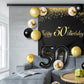 Happy 50Th Birthday Balloons Black Set Decor - Cheers To 50 Years Old Party Theme Garland Banner Backdrop Decorations For Women