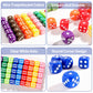 16MM Standard 6 Sided Dice Set, 50 Pieces Colorful Dice for Board Games, Classroom Math Bulk Game Dice, Make Entertainment More