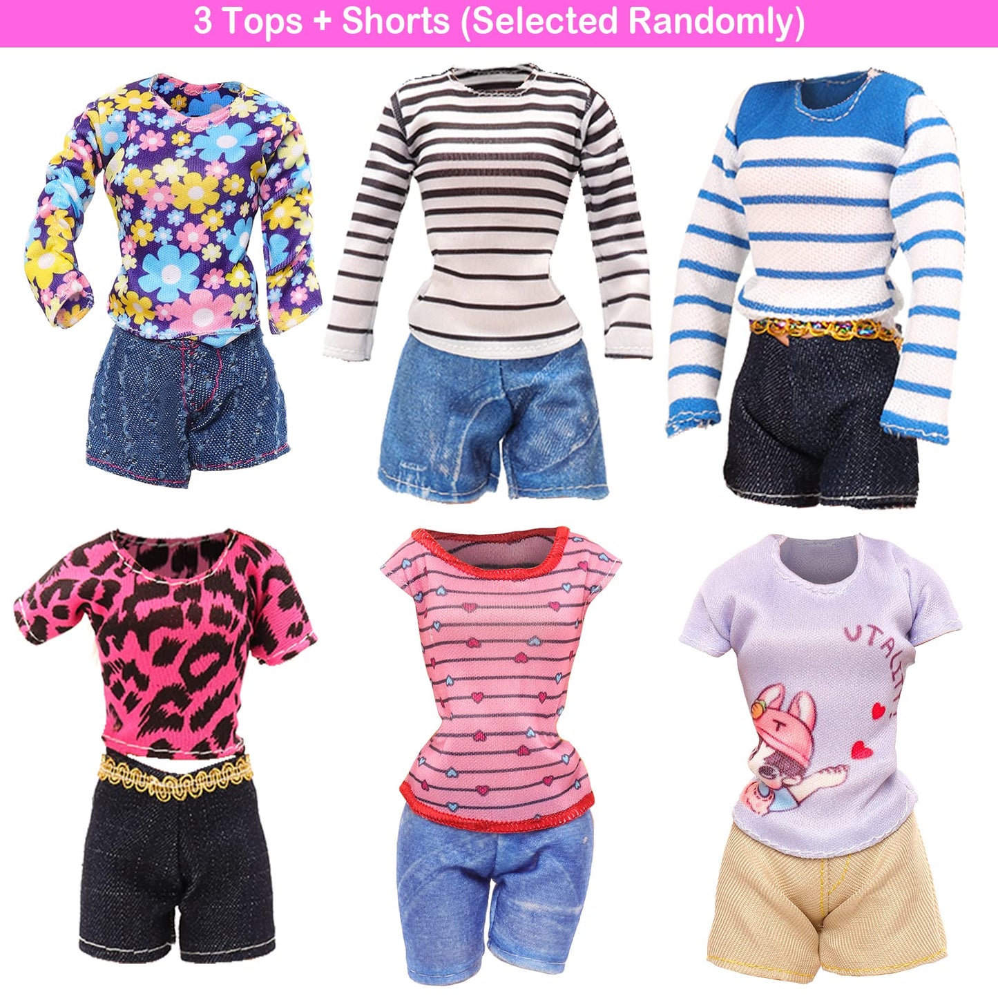 40 Pcs Doll Clothes And Accessories 6 Pants Outfits 10 Shoes 15 Pcs Makeup Accessories And 9 Tableware Accessories For 11.5 Inch