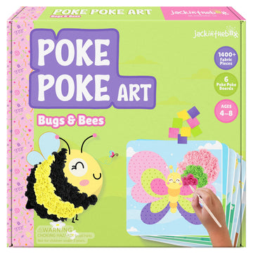 jackinthebox Poke Poke Art - Bugs Theme, Mess-Free Fabric Art and Craft, Flower Pressing Kits, Gift for Kids, Toys for Girls and
