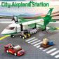 City Cargo Plane Building Set, Plane City Kits Building Blocks With Car, Luggage Tray, Movable Stairs, Compatible With Lego Plan