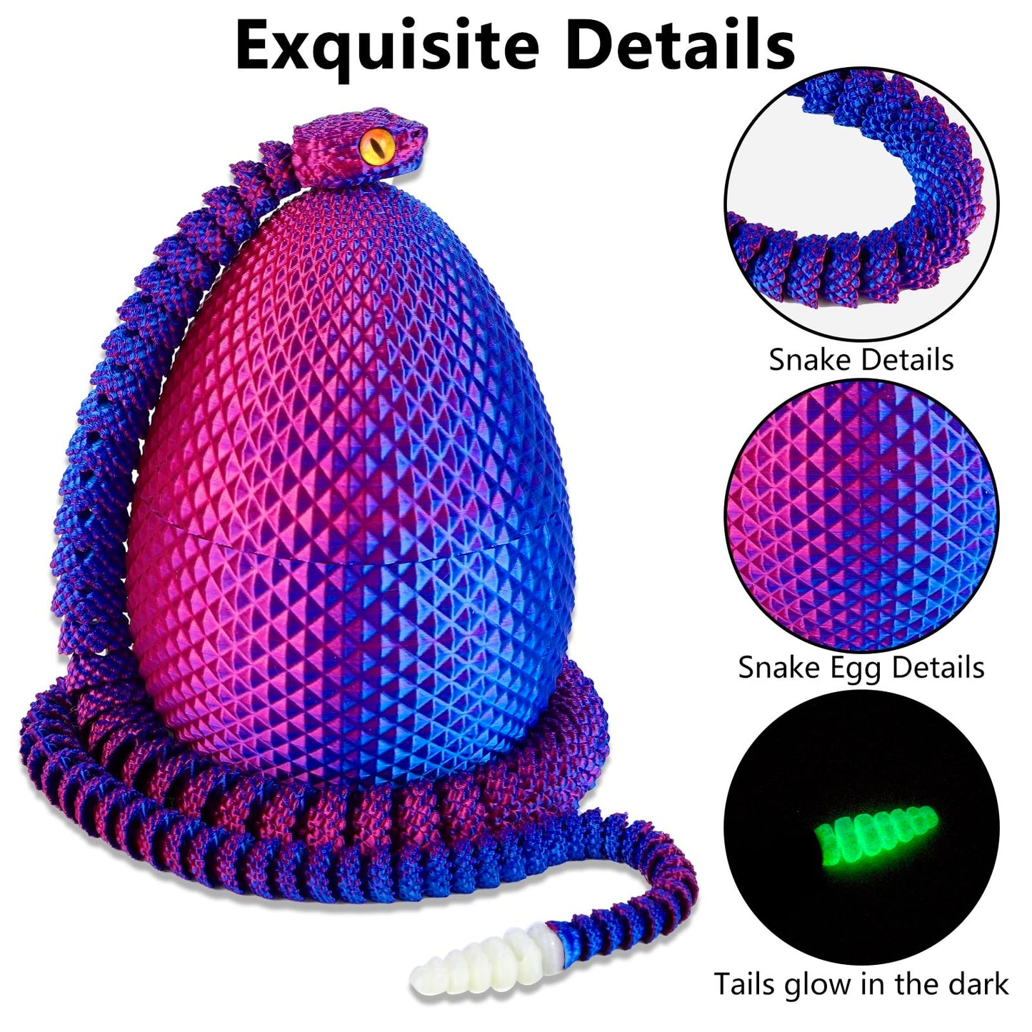 3D Printed Snake Eggs with Snake Inside