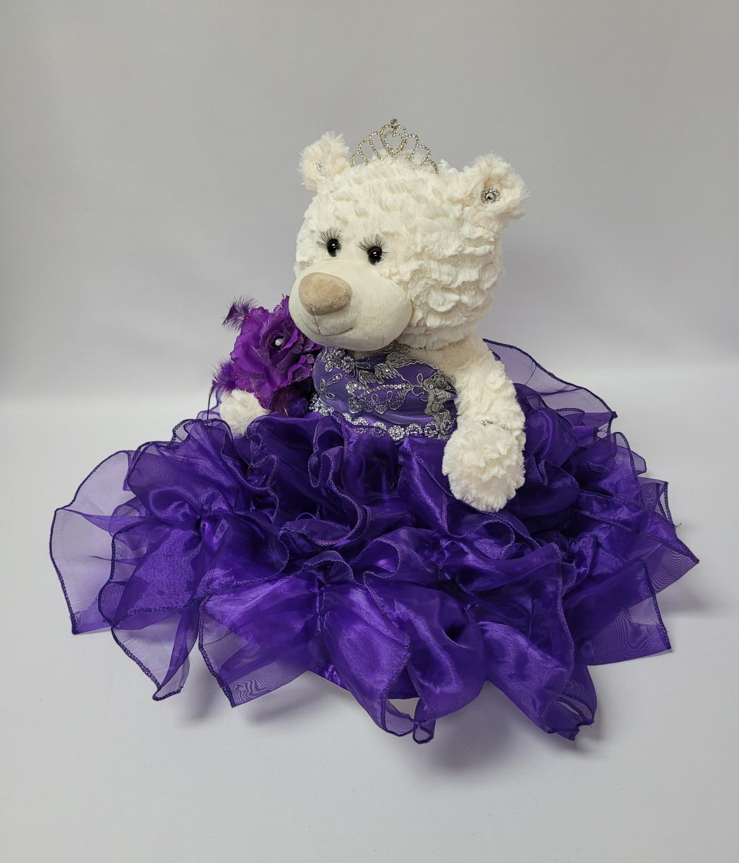 Kinnex Collections Since 1997 20'' Quince Anos Quinceanera Last Doll Teddy Bear With Dress (Centerpiece) ~ Arc16831-13R (Purple)