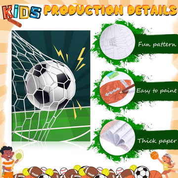 Faccito 24 Pcs Sports Coloring Mini Books Bulk Football Volleyball Baseball Basketball Painting Book DIY Art Drawing Activity Bo