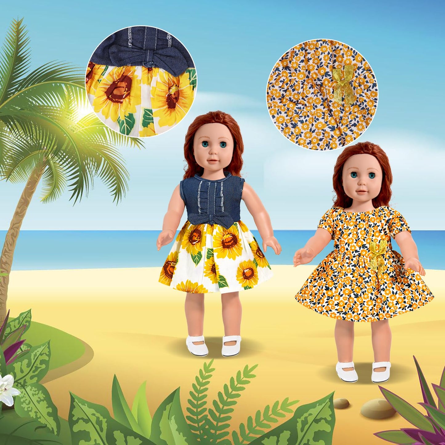 18 Inch Doll Clothes Accessories, Artst 18Pcs Doll Clothes Outfit Dress For 18 Inch, Xmas Gift For Girls(10 Set)