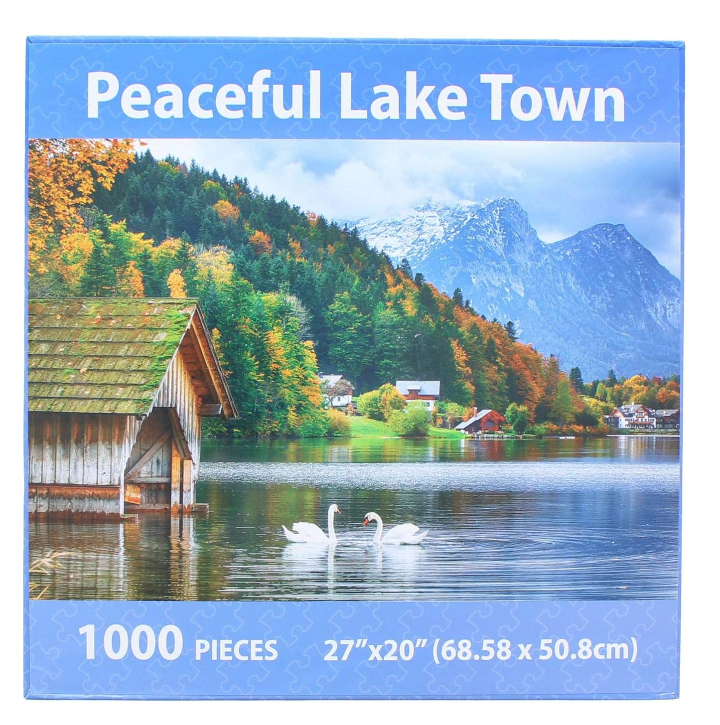 Puzzle Mate - Peaceful Lake Town - 1000 Piece Jigsaw Puzzle
