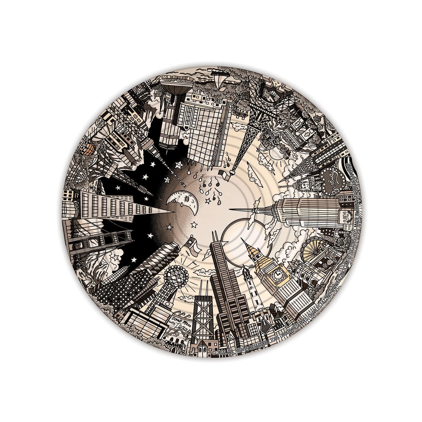 Spin Flip Puzzle - Charles Fazzino - Spin it  Flip it  Solve it! for Those who Love Brain teasers! mature-themed Fidget Toy. Great Gift for Mom  Dad  Teens  Men and Women