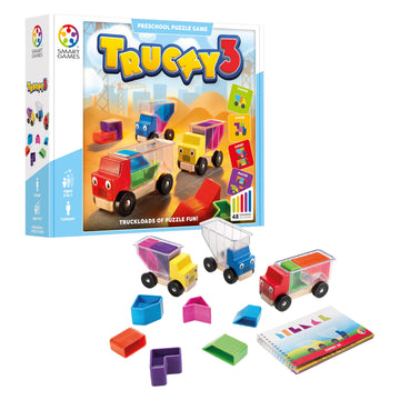 Smartgames Trucky 3 Wooden Skill-Building Puzzle Game Moving Trucks For Ages 3+
