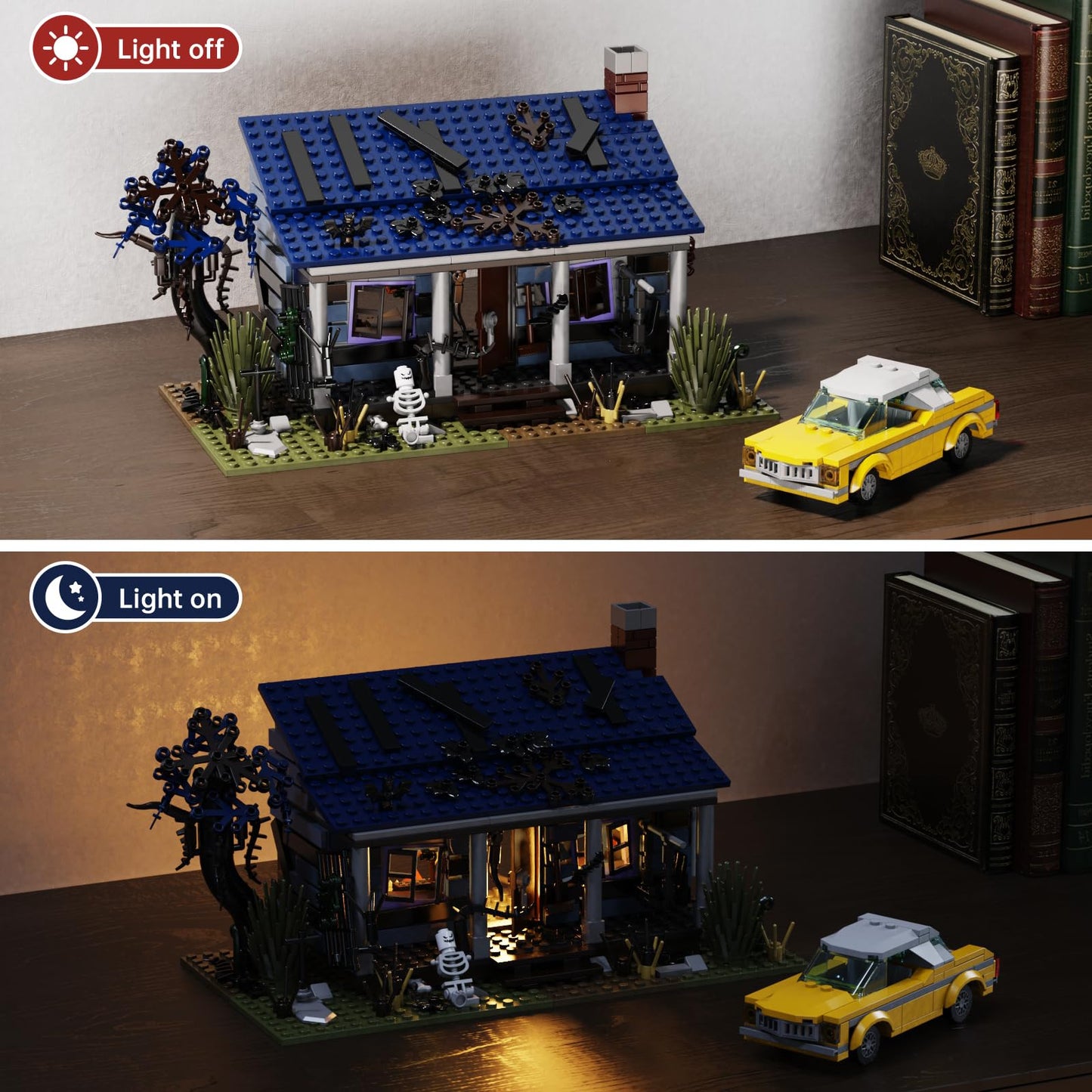 AOXEKBOLO Evil House Building Set, 639 Pcs Haunted House Toy Model, 13" x 8" x 10", Plastic, Multi-Color, Compatible with Lego