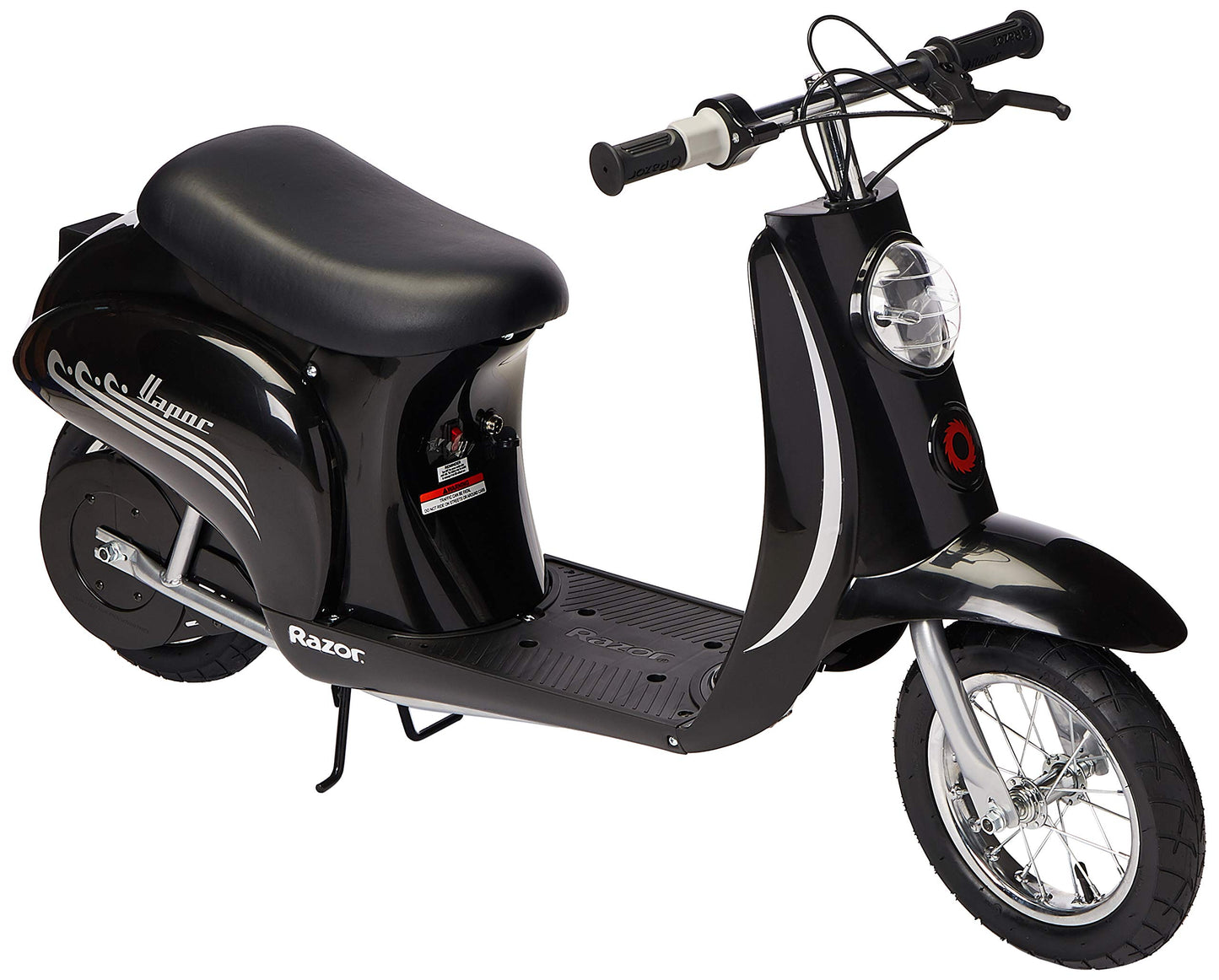Razor Pocket Mod Vapor 24 Volts Electric Retro Scooter High Torque Chain Driven Motor And Spoked With Pneumatic Tires For 13 Years Old And Up, Black