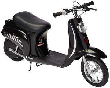 Razor Pocket Mod Vapor 24 Volts Electric Retro Scooter High Torque Chain Driven Motor And Spoked With Pneumatic Tires For 13 Years Old And Up, Black