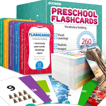 Quokka 260 Flash Cards For Kids Ages 3-5 With Realistic Images - Pre K Flash Cards Age 4-5 For Toddlers & Preschool, Alphabet, N