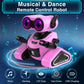 Yerloa Girls Robot Toys with 3D Stickers for 3-5, Baby Easter Toys Remote Control Robot Toy for Kids with Music and 4 Color LED
